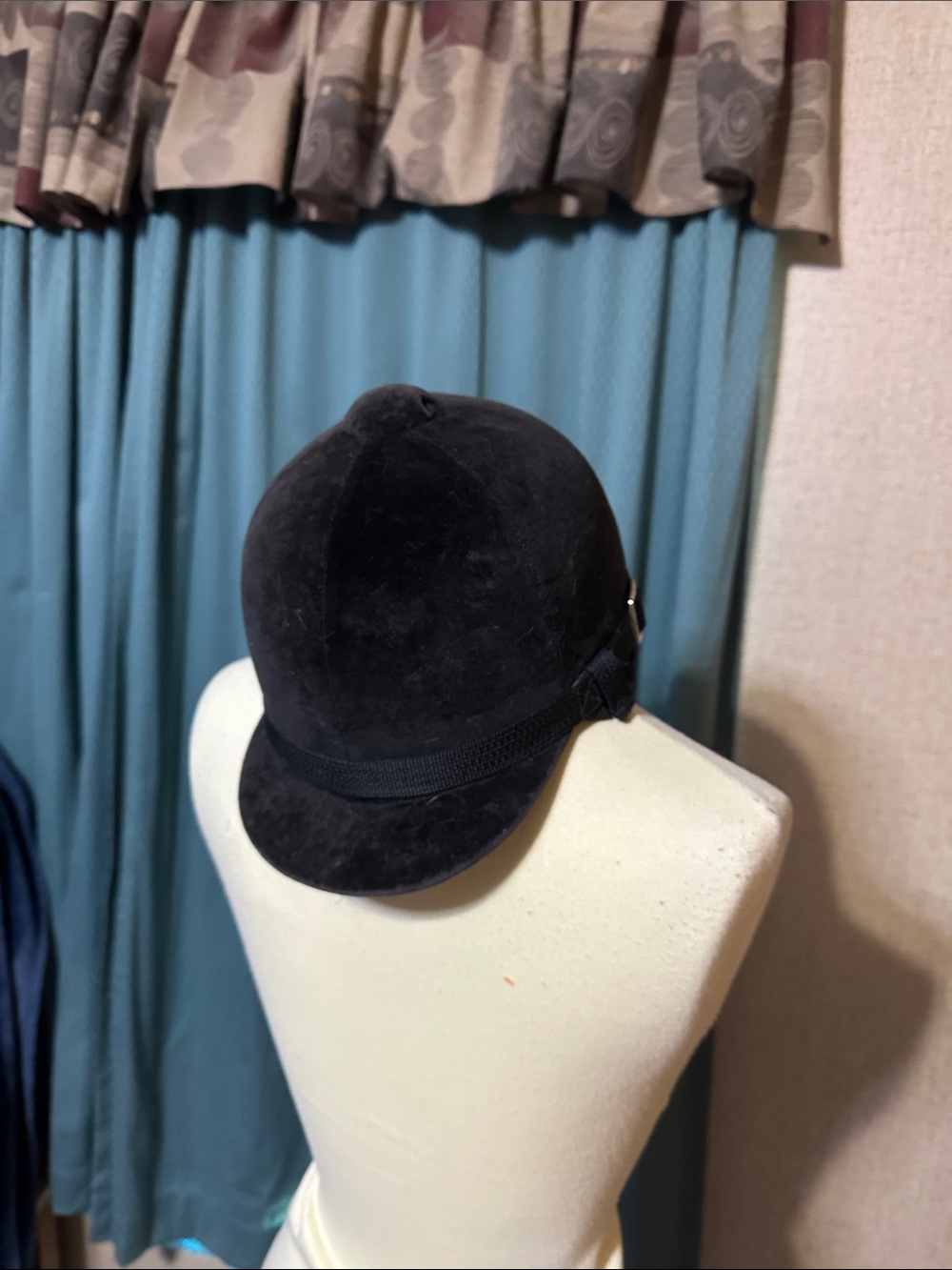 Vintage Black Velvet Riding Helmet by Harry Hall